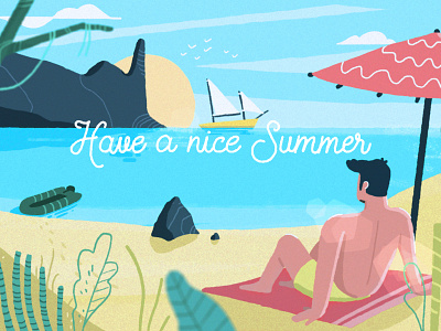 Have a nice Summer beach characer cove design draw emanuele hand marani paint photoshop study summer