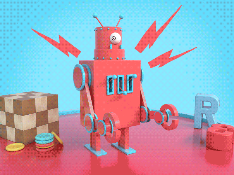 We love Robots !!! 3d 4d character cinema design designer emanuele gif loop marani motion robot