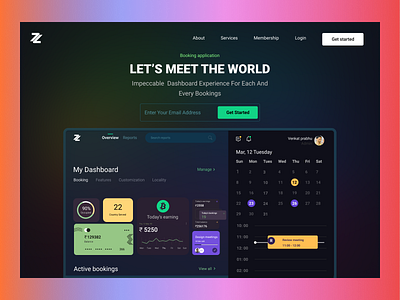 Booking Dashboard creative darktheme dashboard figma photoshop tourism travel ux