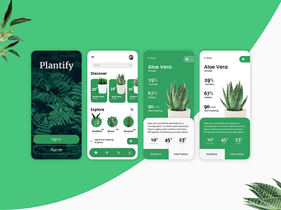 Plantify app design game ui graphic design mobile app mobile ui plant app ui