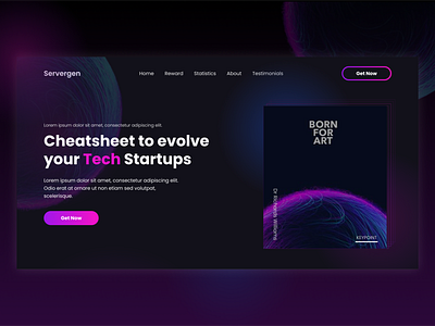 Servergen Concept Page game ui graphic design illustration landing page logo ui