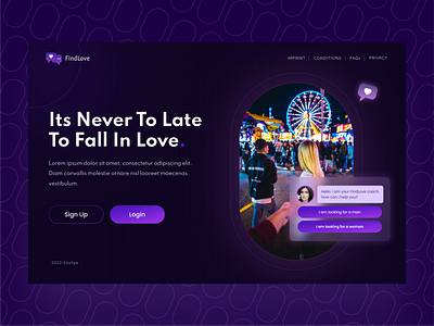 FindLove Concept Page branding design graphic design illustration land landing page ui ux vector