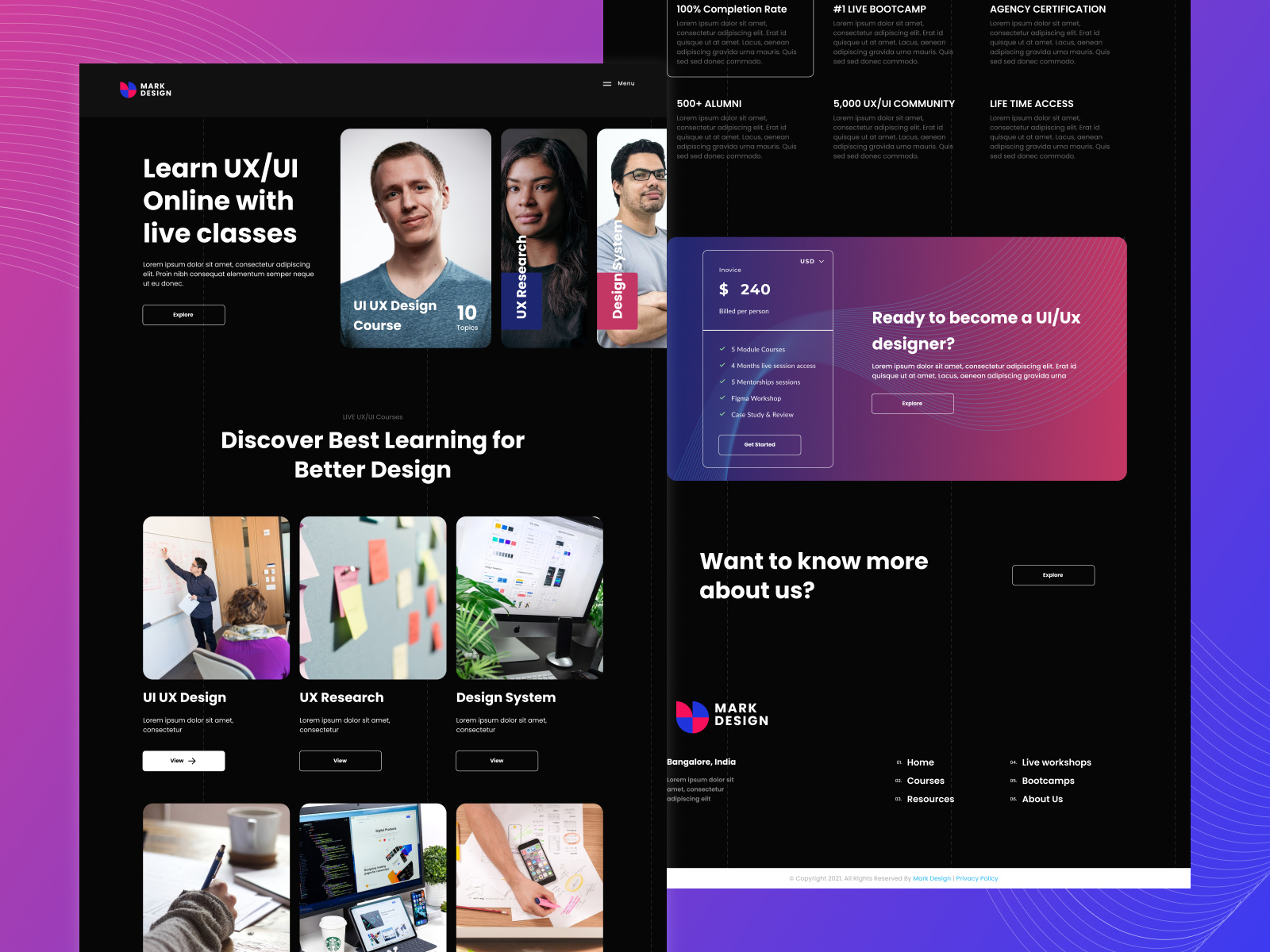 Mark design - Online Course Landing Page by Avinash K on Dribbble