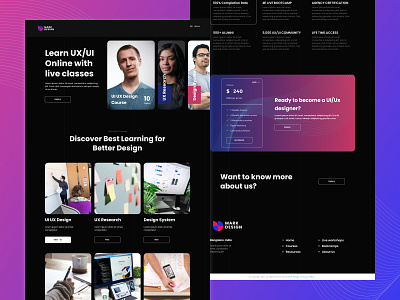 Mark design - Online Course Landing Page figma landing page online course ui design ux design