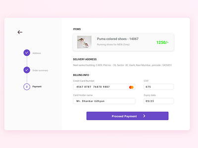 Checkout page credit card #02