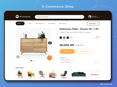 Furniture ecommerce website - Daily UI 12 ecommerce furniture furniturewebiste graphic design ikea sofa table ui ux visualdesign webiste