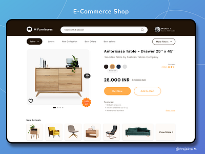 Furniture ecommerce website - Daily UI 12