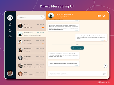 Direct messaging - Daily UI 13 attachment call chat chatbot communicate directmessage message messagingapp pc reply send sender ui ux videocall
