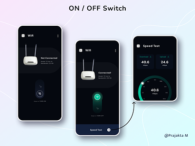 On - Off Switch Daily UI - 15 applications connection download mockup on-off router smart smartdevices speed speedtest switch switchconnection ui ux uxdesign wifi