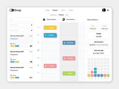 Project Management app design graphic design kanbang management project timeline ux website