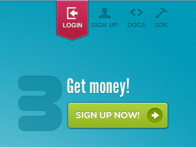 Get Money! button menu typography