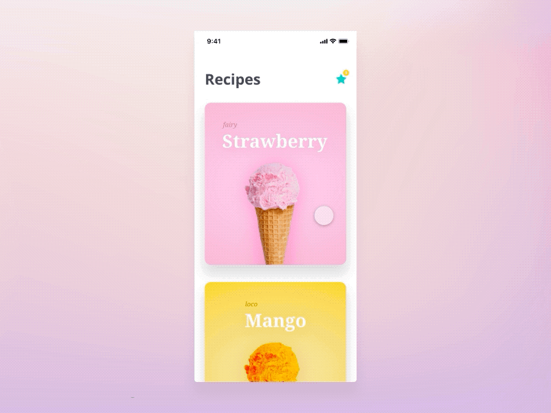 Ice Cream App Prototype - XD file in description adobe xd app ice cream interaction iphone mobile prototype xd