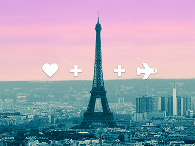 Love + Travel eiffel tower icon simple travel