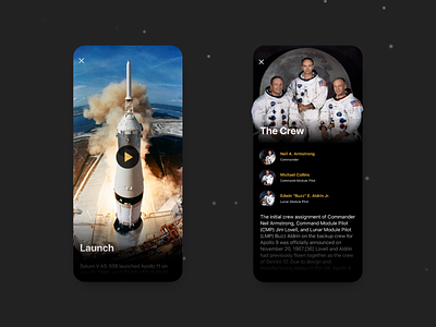 Apollo Timeline Details app clean design figma iphone
