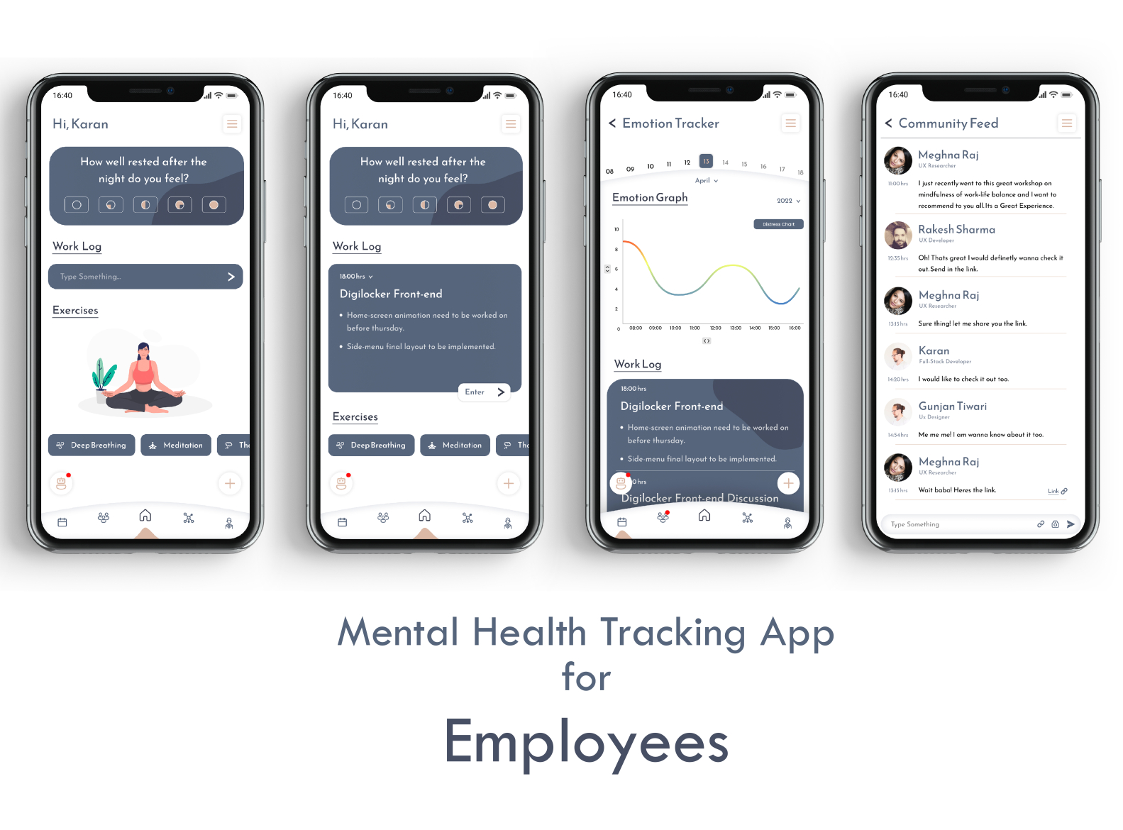 Mental Health Tracking App for Employees by PVS Teja on Dribbble