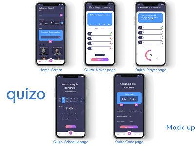 QUIZO App app branding design graphic design logo ui ux