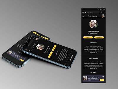 Profile page for app that connects refugees with volunteers design free help helpers junior profile page refugees seekers ukraine ux design volunteer