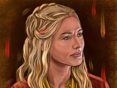 Portrait of Cersei Lannister from the TV series Game of Thrones film game art gameofthrones illustration illustrator portrait procreate