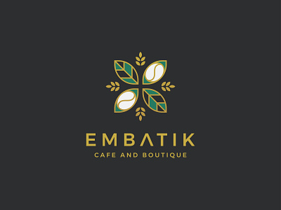 Embatik Cafe and Boutique Logo batik branding cafe logo coffee logo coffee shop design logo