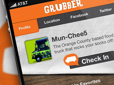 Grubber iPhone App app food food truck gps gui interface ios iphone ui