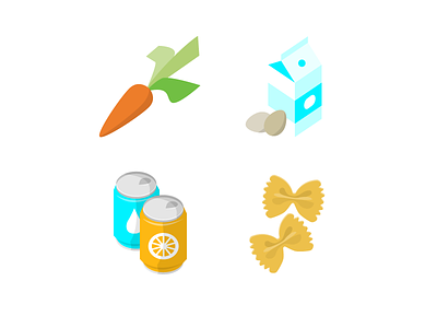 Small set of cartoon icons app design flat food icon