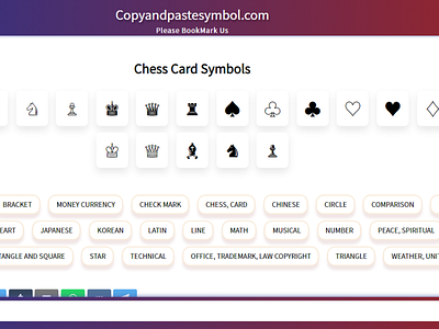 Chess Card Symbols