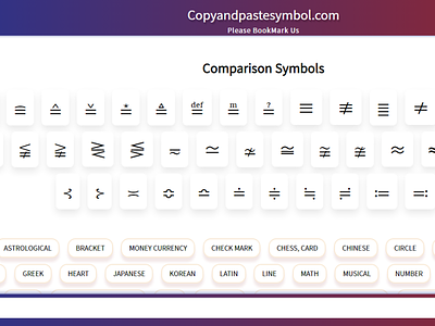 Comparison Symbols comparison comparison symbol cool symbol coolsymbols copy and paste symbols symbol symbols textsymbols