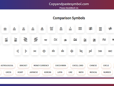 Comparison Symbols