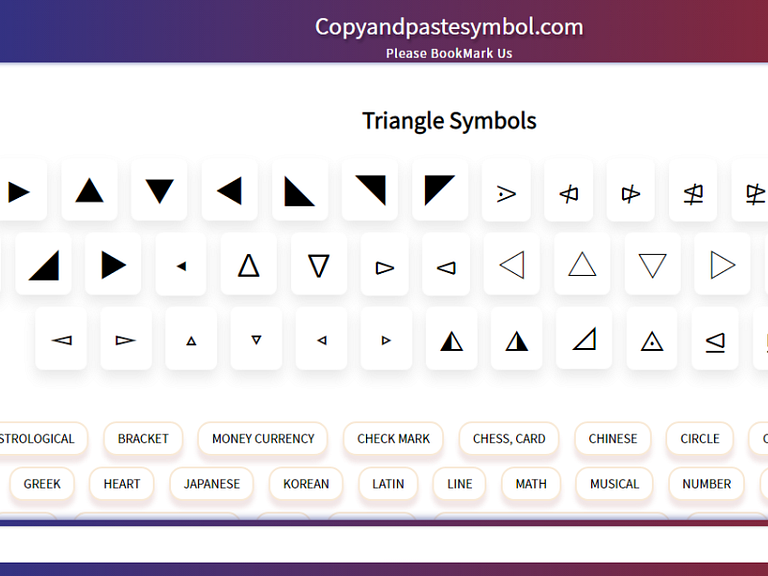 Triangle Copy Paste Symbol Math