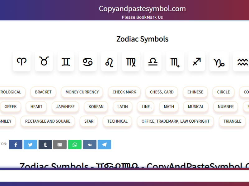 Zodiac Symbols by Copy And Paste Symbols on Dribbble