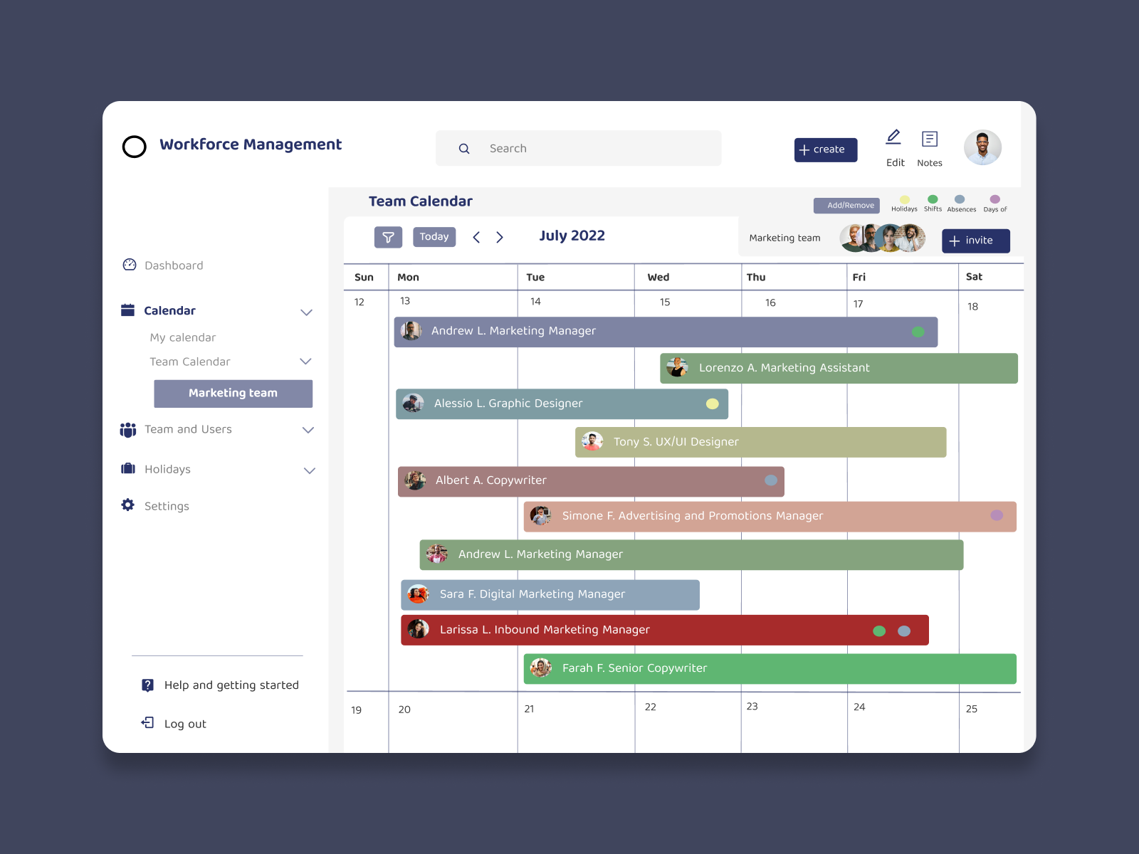 My online Calendar by Napta Hag on Dribbble