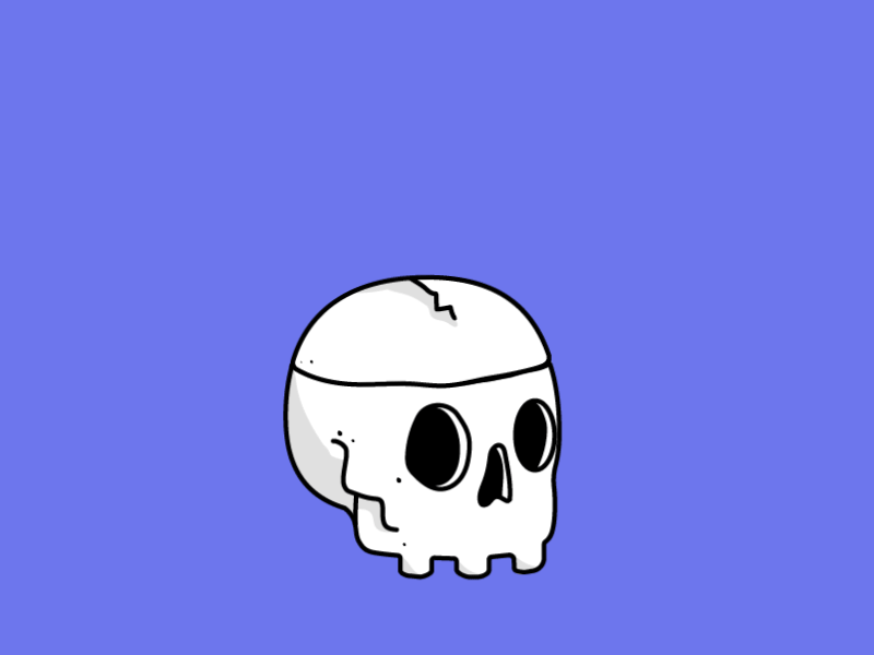 Allo Dribbble animation illustration skull
