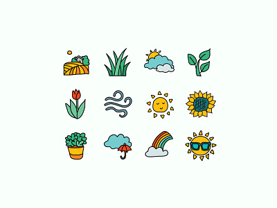 Doodle Spring Icons color icons design design tools digital art doodle flat design graphic design icon design icon pack icon set illustration illustrator nature spring springtime ux vector vector art vector illustration web design