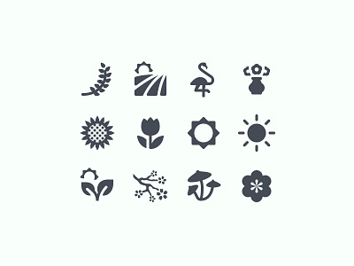 iOS Glyph Spring Icons design design tools digital art filled icons flat design glyphs graphic design icon icon pack icon set icons illustration ios ios icons nature spring ux vector vector art web design
