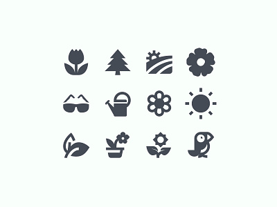 Spring Material Filled Icons