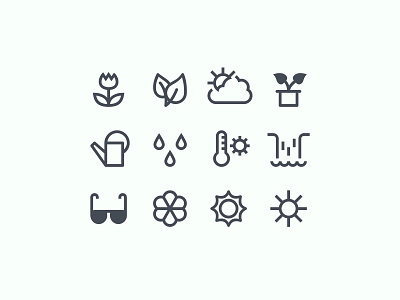 Simple Small Spring Icons design design tools flat design graphic design icon design icon font icon pack icon set icons icons set minimalist nature outline icons spring springtime ui user experience ux vector vector art