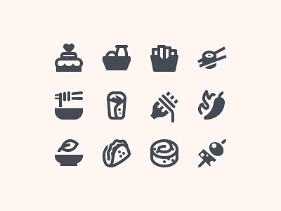 Food Icons in Material Rounded Style