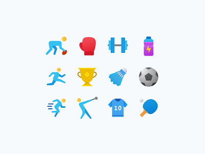 Fluent Icons: Sports color icons design design tools flat design flat icons graphic design graphics icon icon design icon designer icon designs icon set icons illustration sport sports ui ux vector art web design