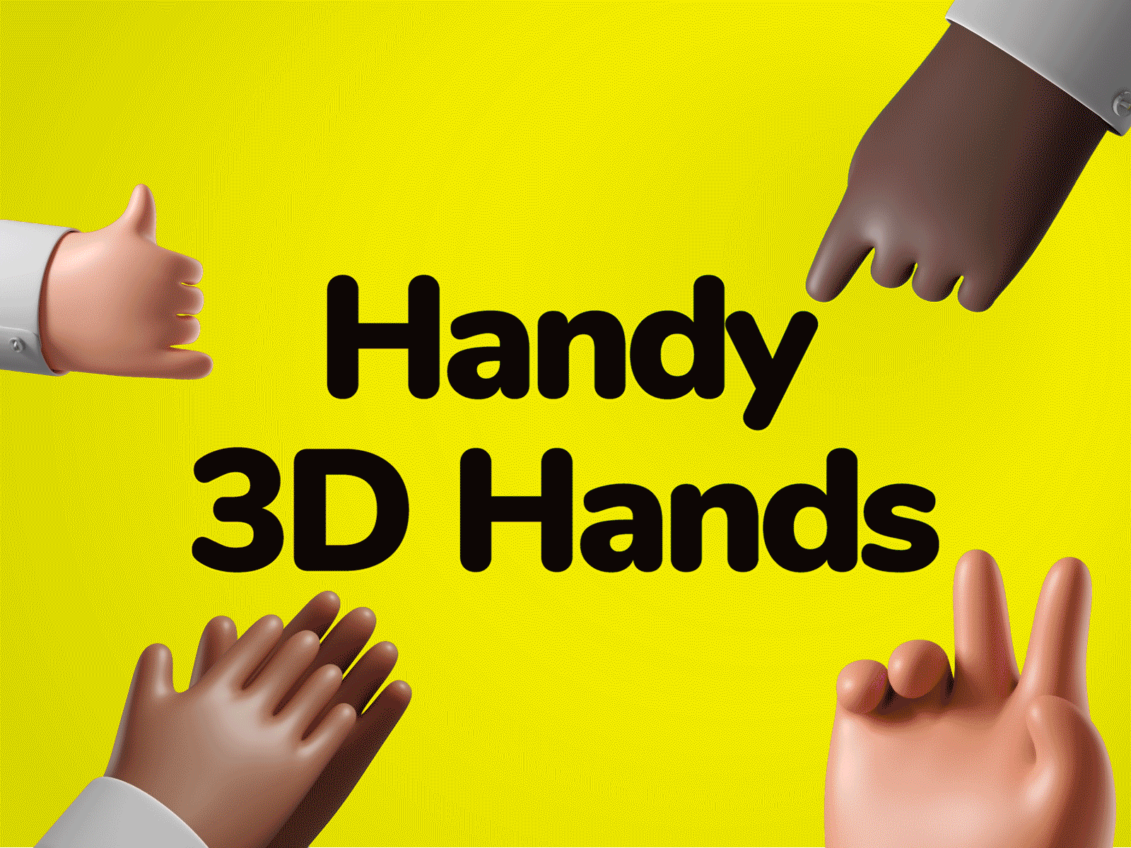 3D Hands set 3d 3d illustration design gestures graphicdesign hands