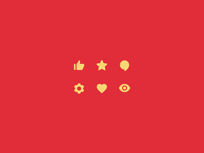 Material icons comment design eye graphic design heart icon like setting star thumbs up vector