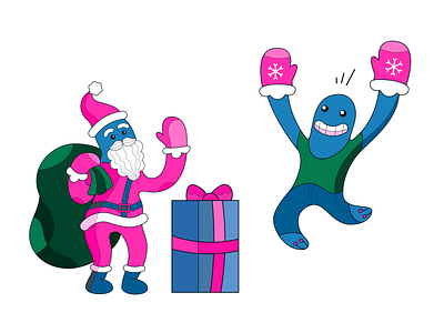 Hey, it's Santa! christmas christmas gifts digital art graphic design illustration new year santa santa claus ui vector art web design xmas