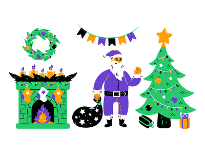 Ho-ho-ho! Christmas is coming! christmas christmas eve christmas gifts christmas tree digital art graphic design illustration santa santa claus ui vector art web design xmas