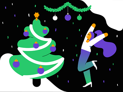 Bye-bye, 2020! celebration christmas christmas eve christmas tree digital art graphic design holidays illustration new year new year party new years eve ui vector art web design xmas