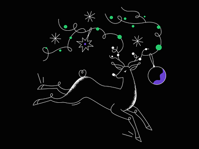 Super Graceful Rudolf the Christmas Deer christmas christmas art digital art graphic design illustration vector art xmas