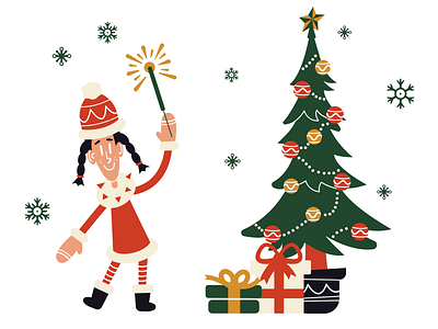 Merry Christmas, Dribbblers! digital art flat design graphic design illustration vector art