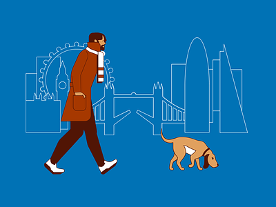 Dog Walk flat design graphic design illustration vector vector art