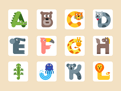 Cute alphabet icons