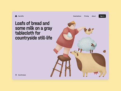 Web design and stickers with Woolly illustrations