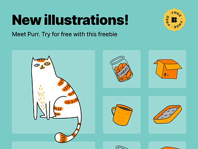 Purr cat free illustrations