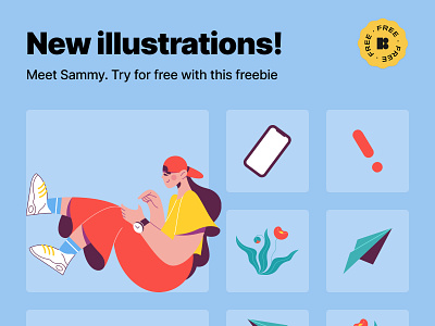 Sammy free illustrations colorful free freebie illustration modern vector vector art vector illustration